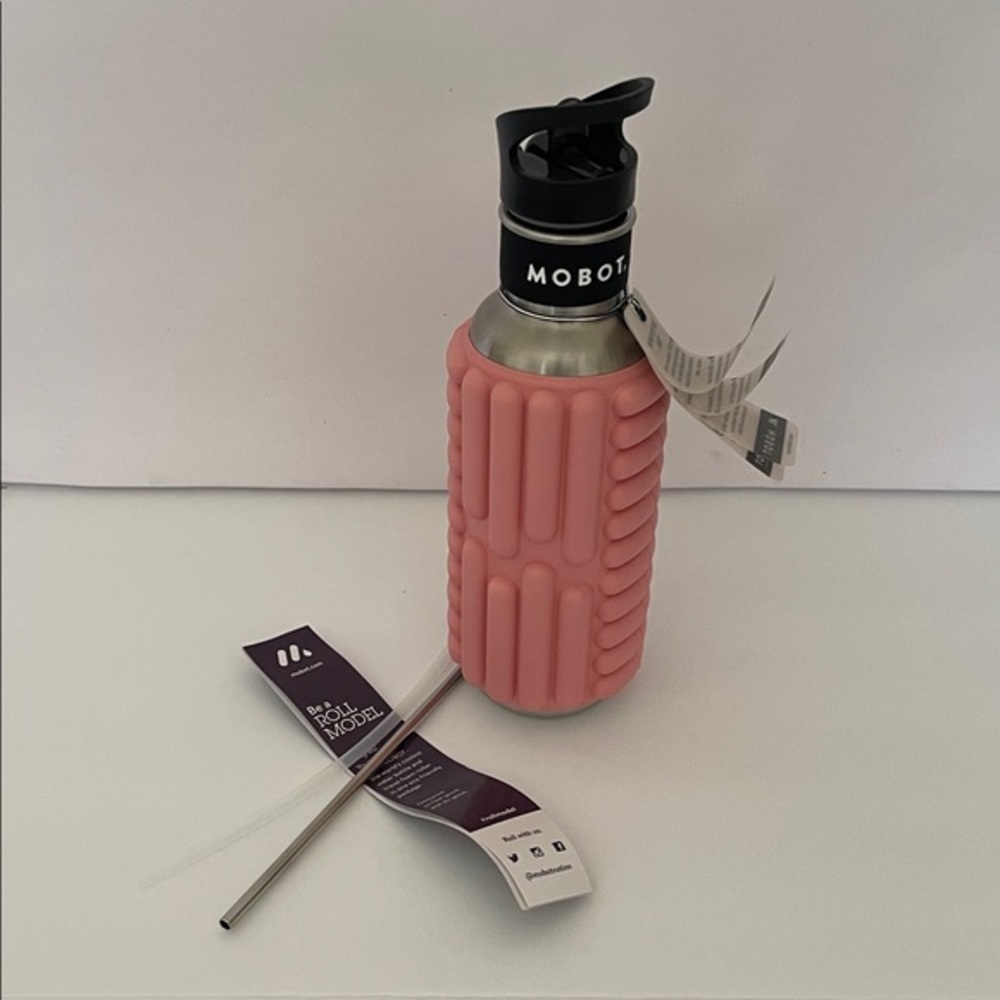 Mobot Pink Foam Roller Water Bottle